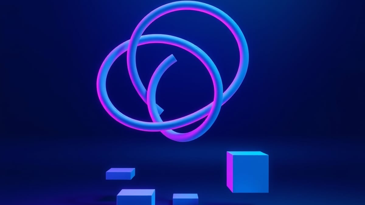 A tangled looping path with three overlapping loops straightening into one line, surrounded by blank squares.