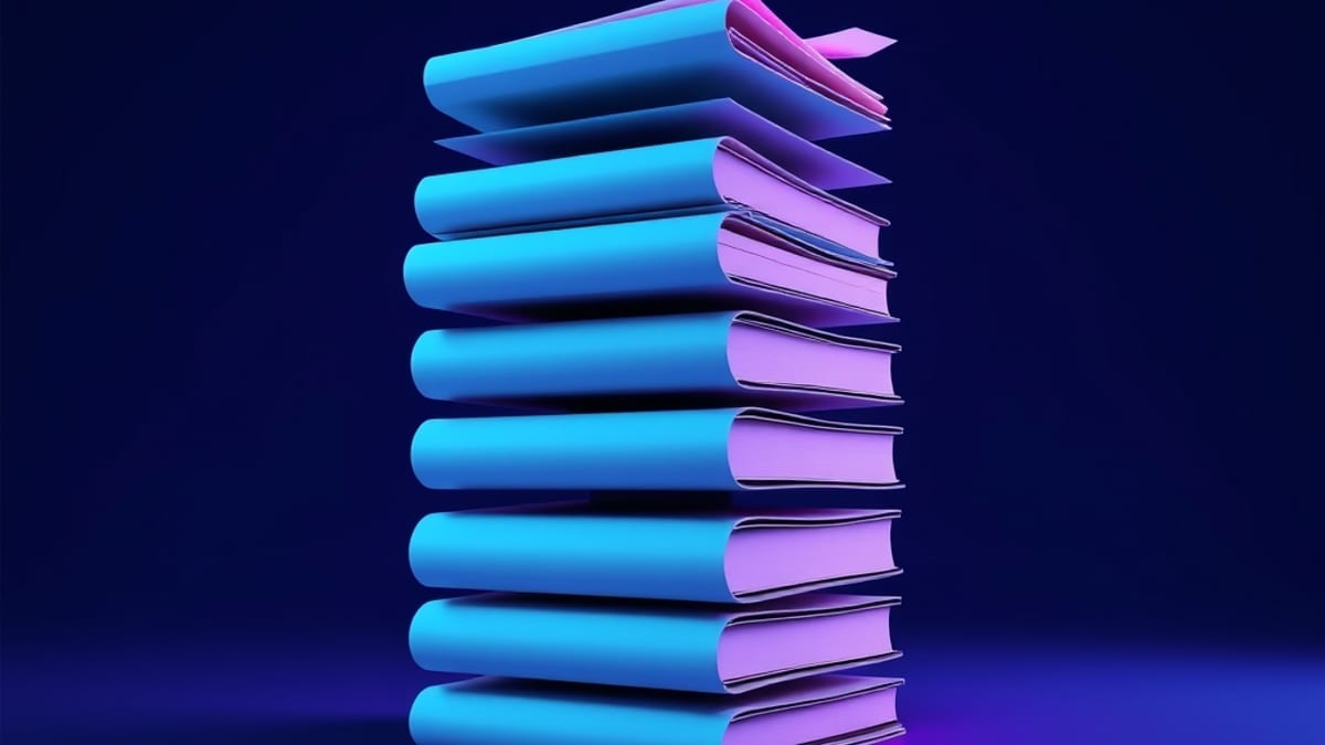 A stack of paper blocks collapsing at its fourth layer, lower blocks neat while the top splinters into curling ribbons.