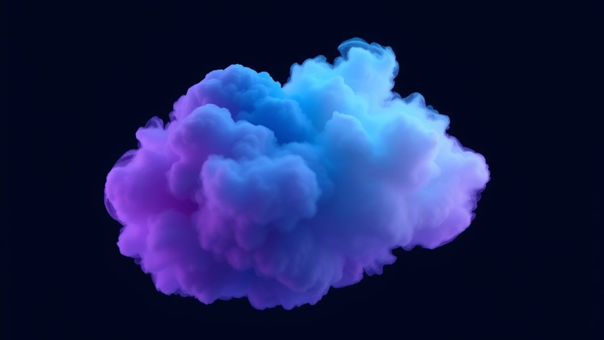 Two translucent ink clouds overlapping and blending, one dense, one fading at the edges.