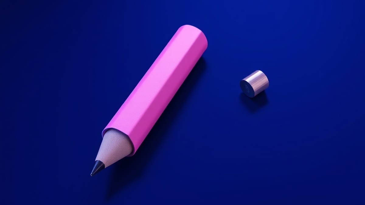 Two identical pencils side by side, one in a plain paper sleeve, both casting the same shadow and drawing the same line.